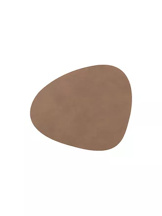 LIND DNA | Leder-Untersetzer oval Nupo 11x13cm Brown | 